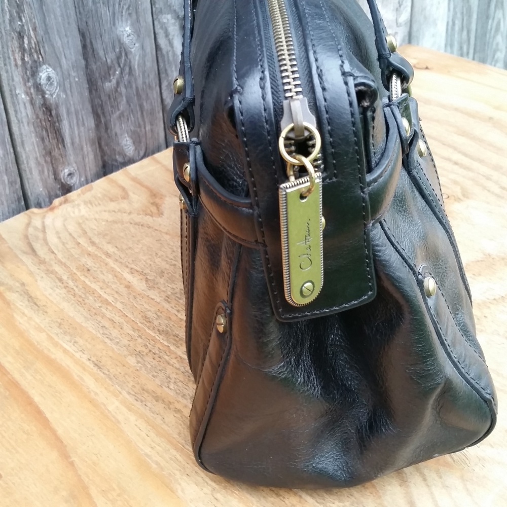 Cole Haan Leather Black Shoulder Bag Handbag - Picture 5 of 7